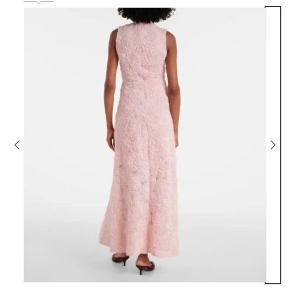 Rotate Floral Mesh Maxi Dress in Ballerina (Pink)